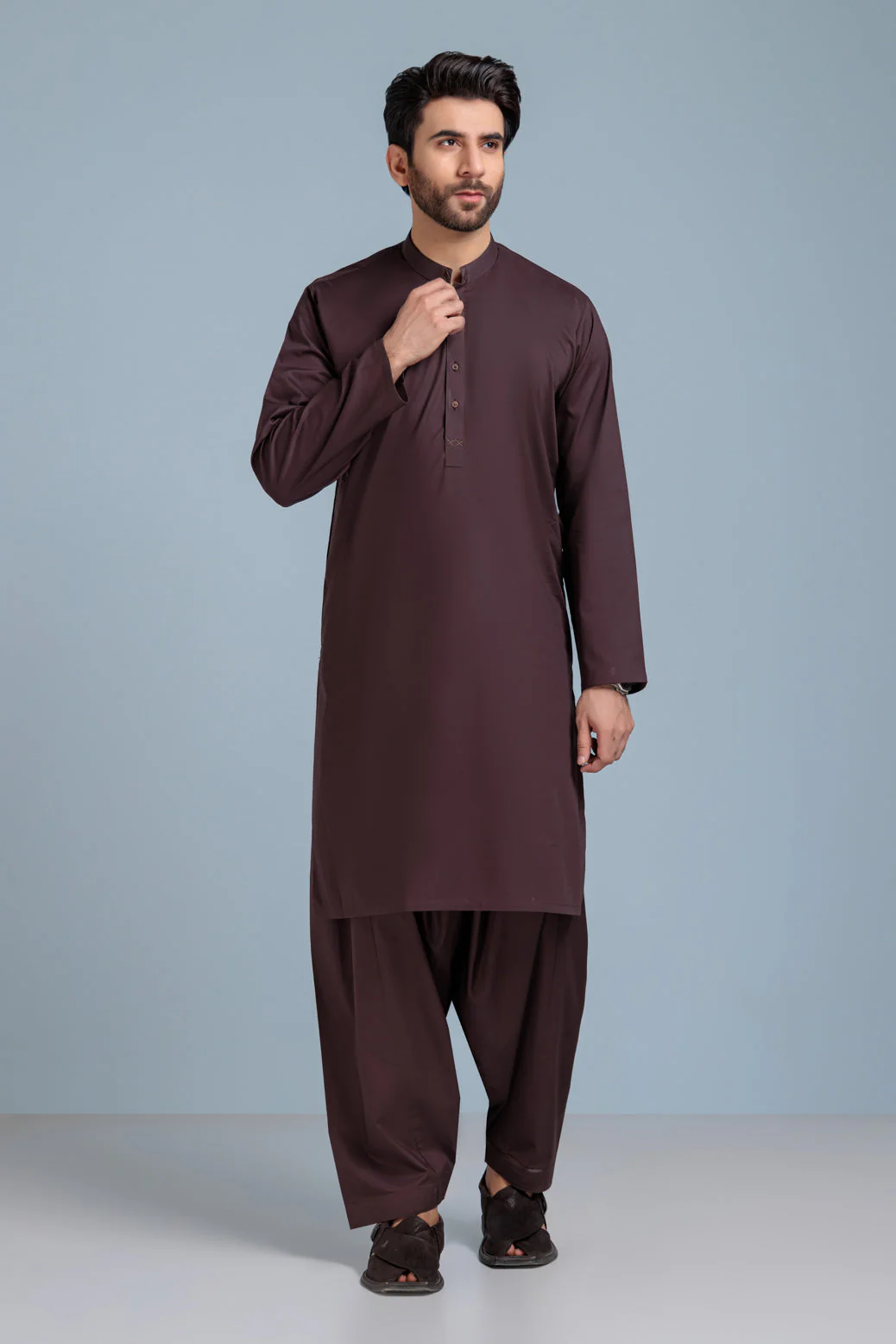 D-COFFEE-BLENDED-KURTA SHALWAR (KSRS23-064)