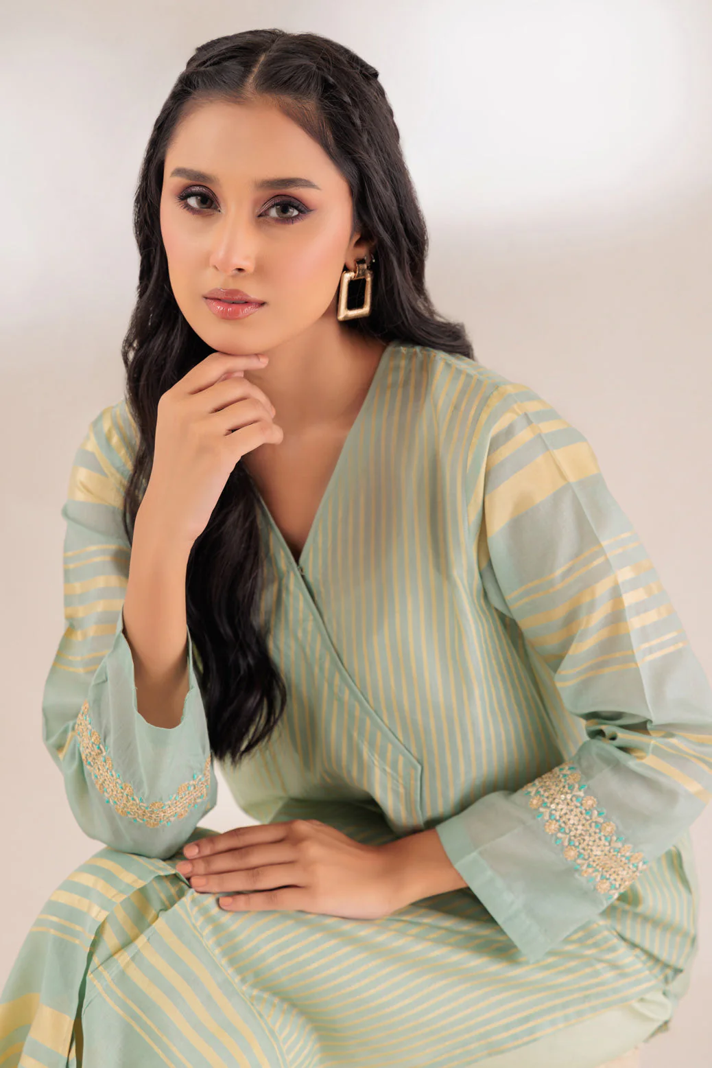 L-GREEN-ZARI-1 PIECE (SAS231P05)
