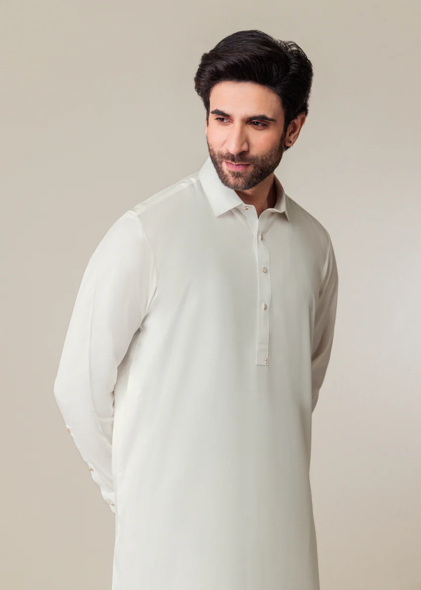 O-White-Cotton-Shalwar Suit - (MP2PSBW25ADN11) - Image 3