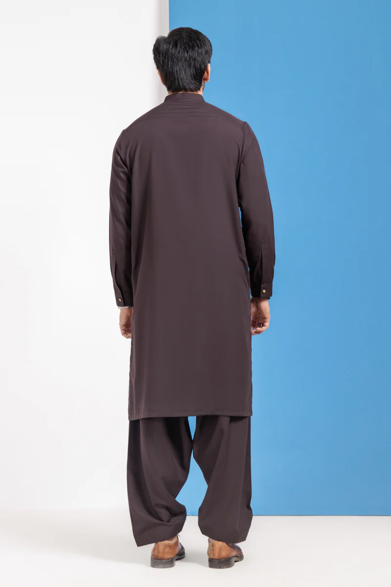 D-Brown-Blended-Shalwar Suit - (MPS25SSE2050) - Image 2