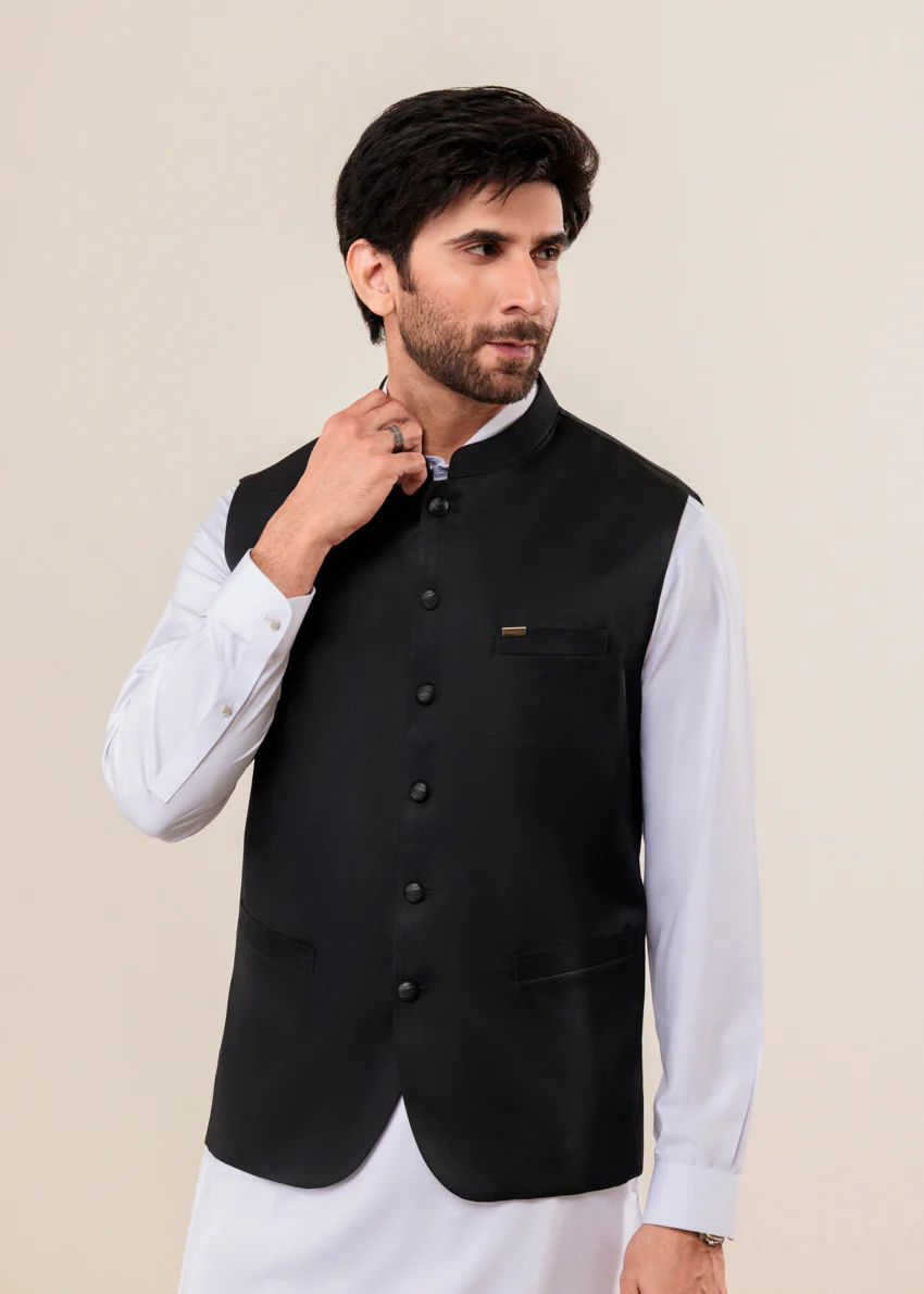 Black-Micropoly-Waist Coat - (MPWABS26BM1F51) - Image 4