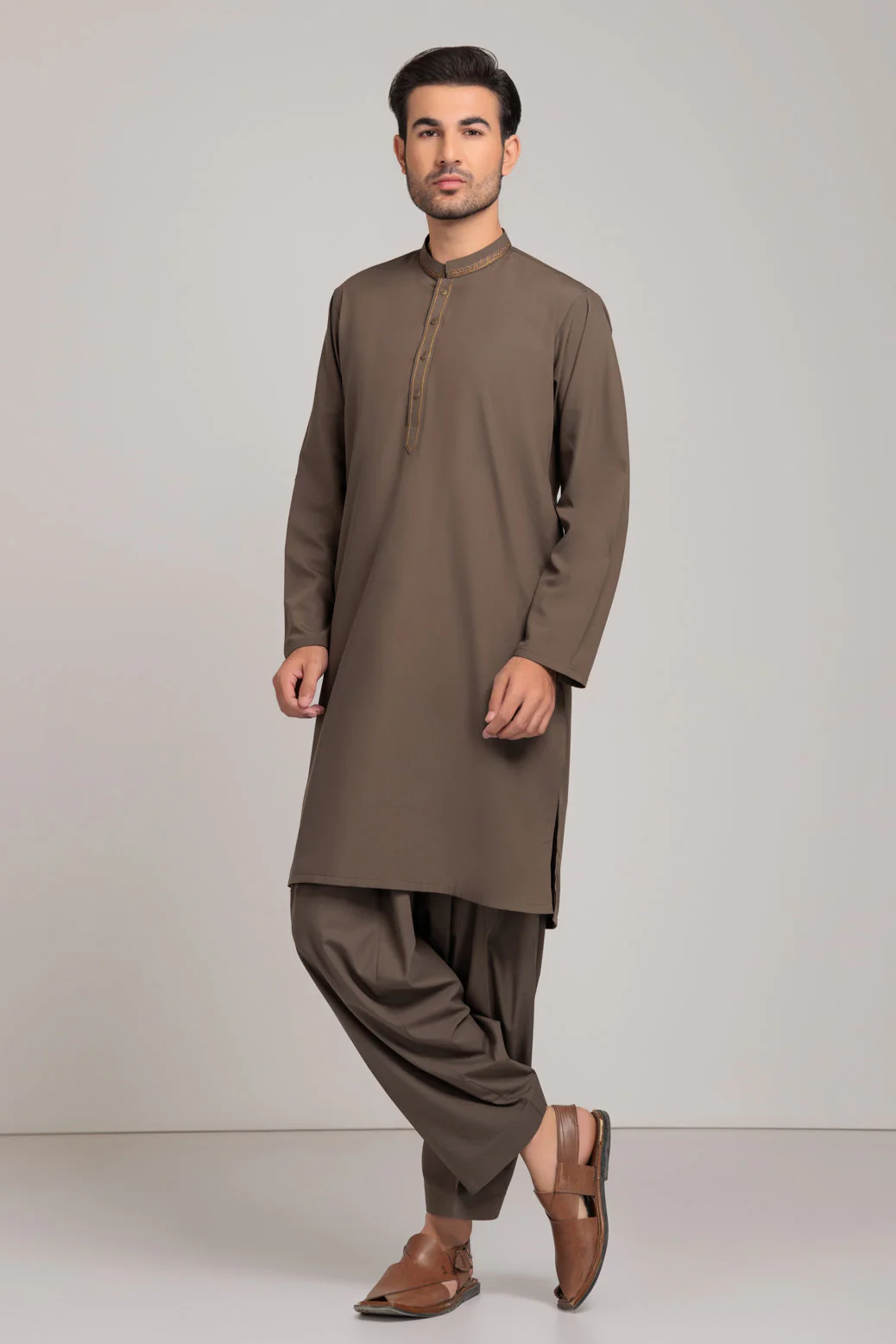 O-GREEN-BLENDED-KURTA SHALWAR (KSRS23-031)