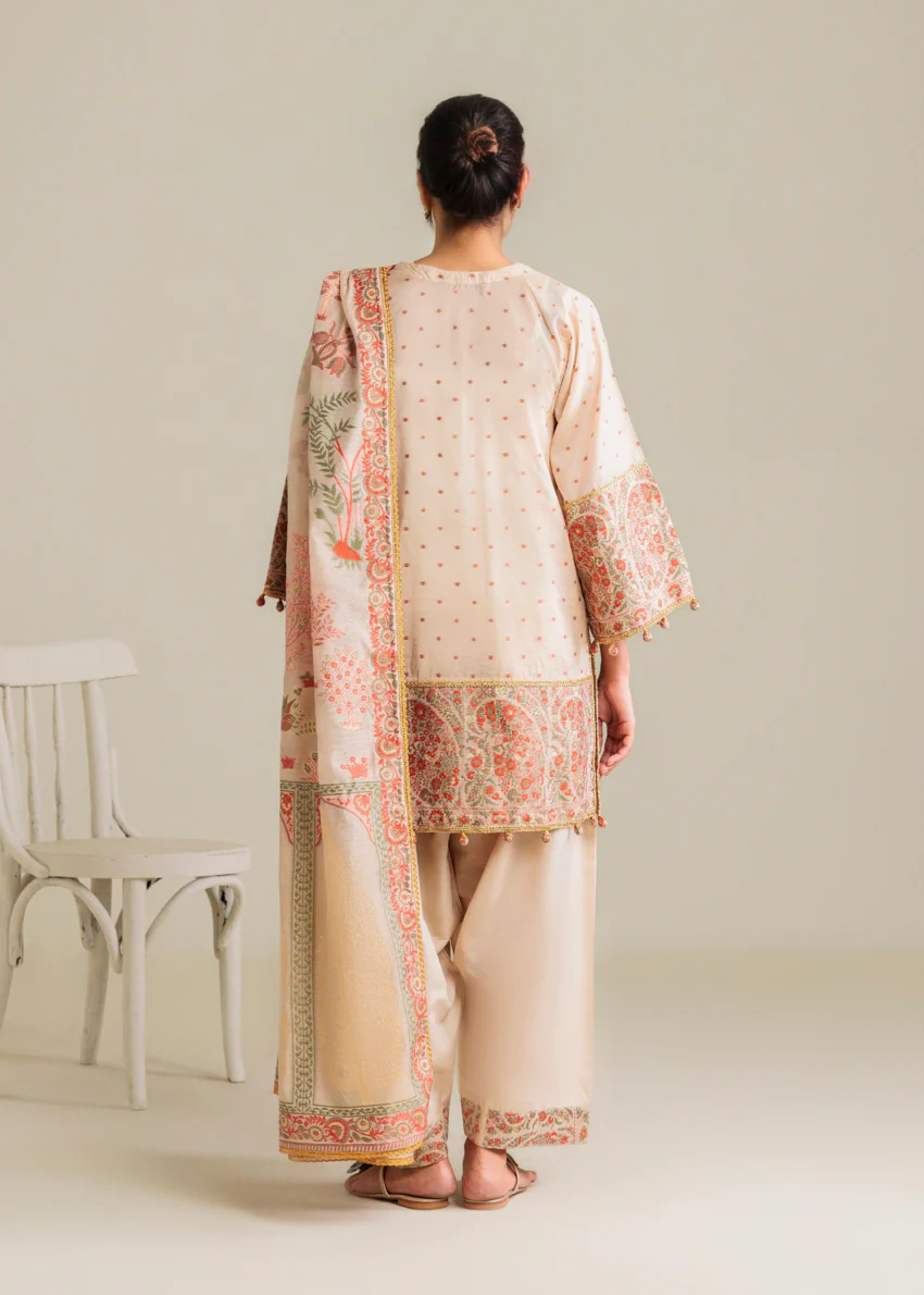 Cream-Jacquard-3 Piece (WP3PSBW25B11D38) - Image 10