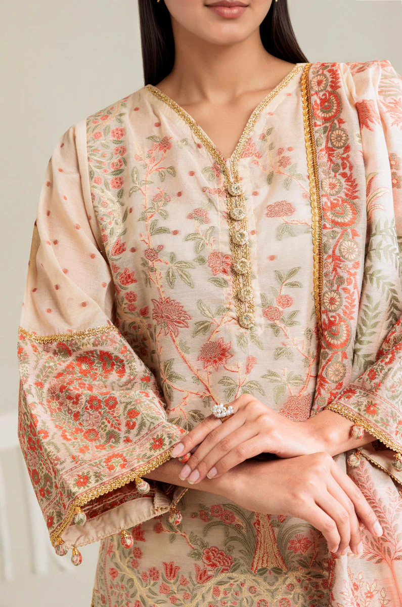 Cream-Jacquard-3 Piece (WP3PSBW25B11D38) - Image 11