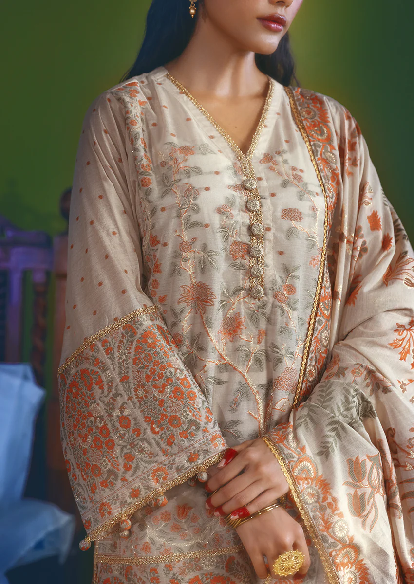 Cream-Jacquard-3 Piece (WP3PSBW25B11D38) - Image 4
