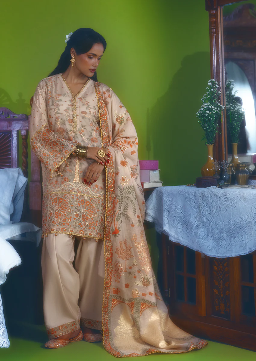Cream-Jacquard-3 Piece (WP3PSBW25B11D38) - Image 5