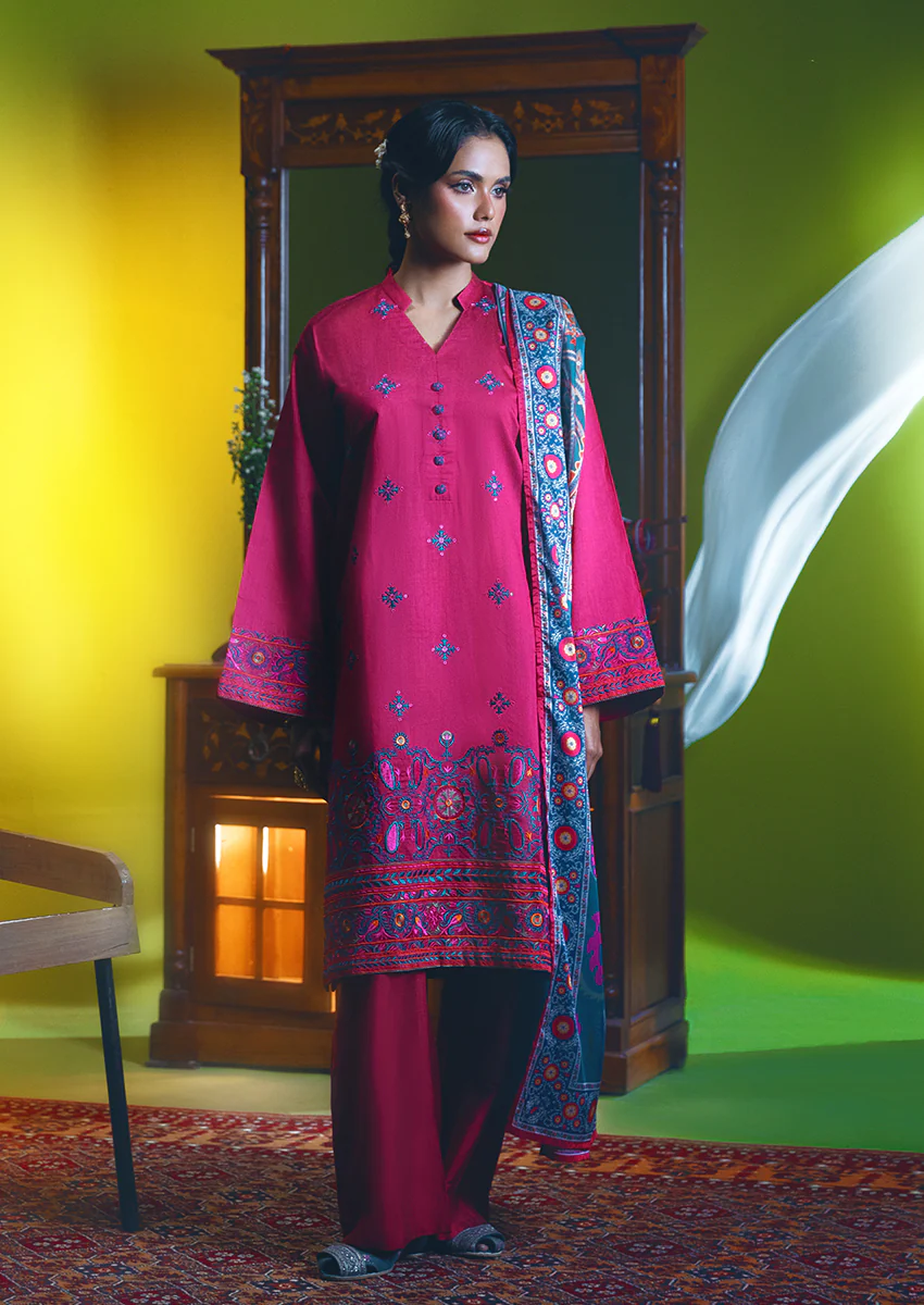 Carmine-Cotton-Silk-3 Piece (WP3PSSW25S10N3) - Image 7