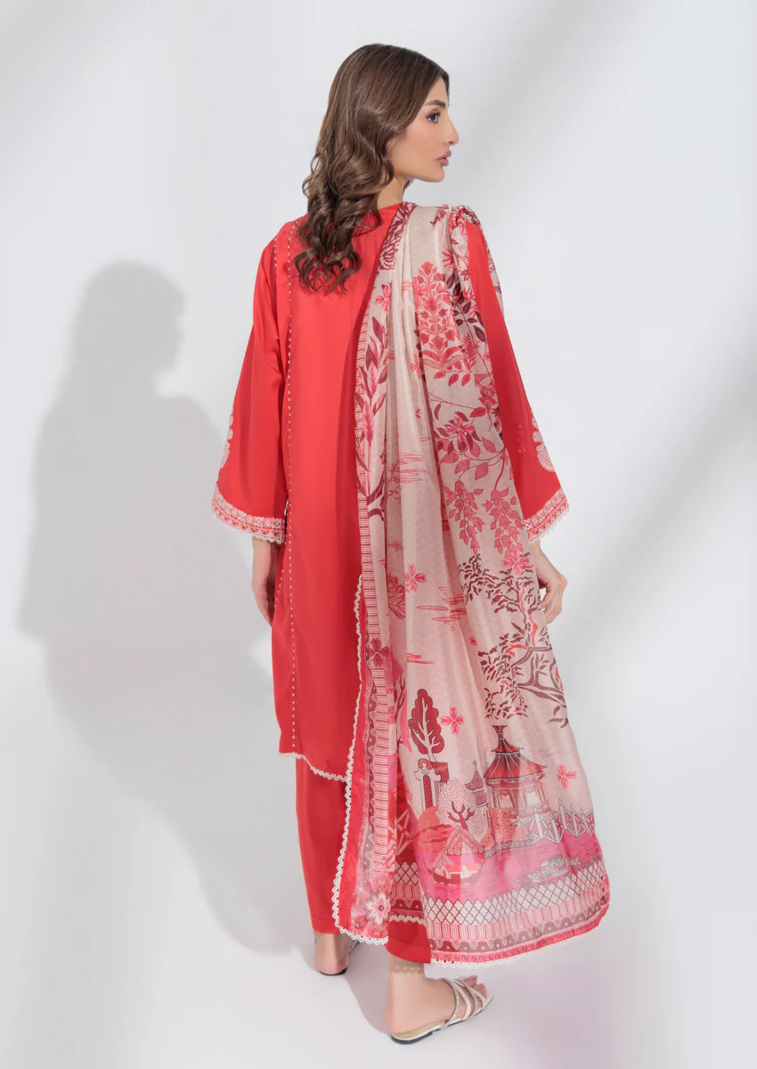 Crimson-Cambric-3 Piece (WPS25DE3028) - Image 2