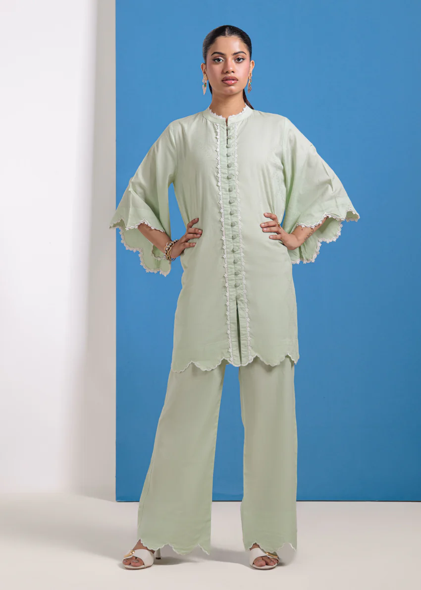 Mt-Green-Jacquard-2 Piece (WPS25SL2021) - Image 2