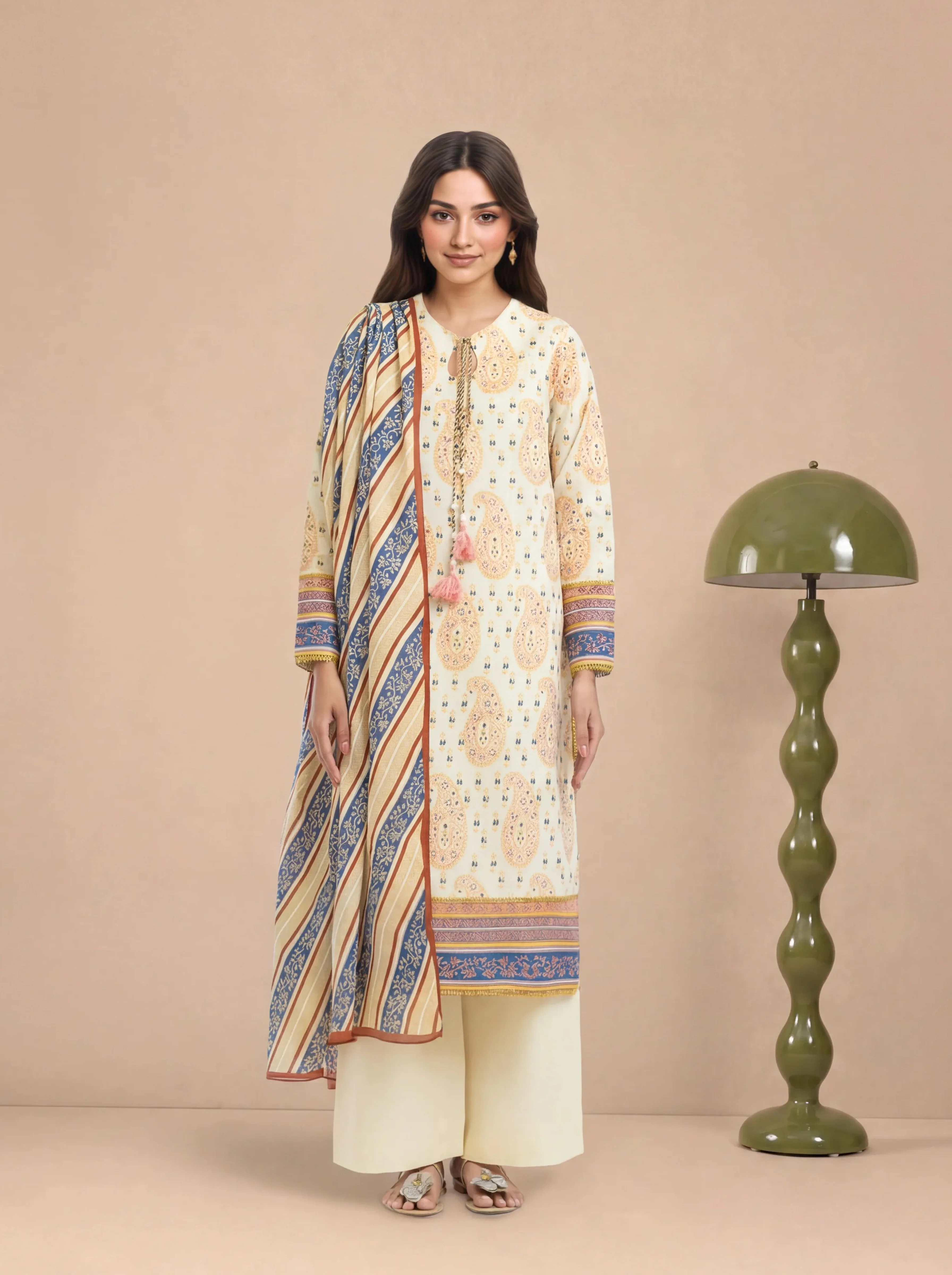 Mughal Paisley - 3 Pc (WU3PPBS26LI1F18)