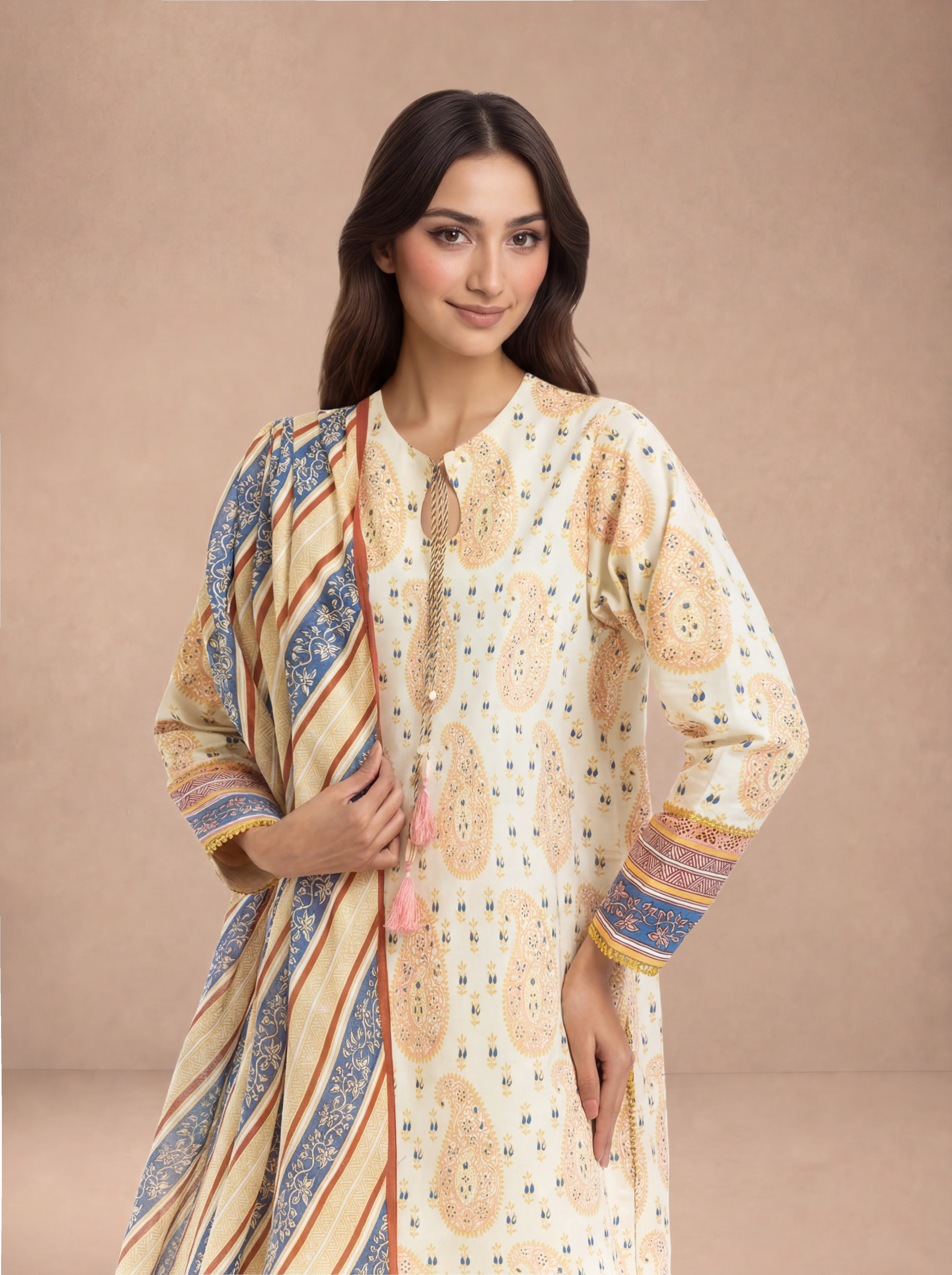 Mughal Paisley - 3 Pc (WU3PPBS26LI1F18) - Image 2
